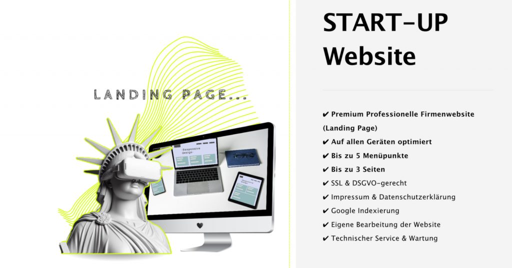 START-UP Website: Eine einfache Landing Page für den schnellen Einstieg