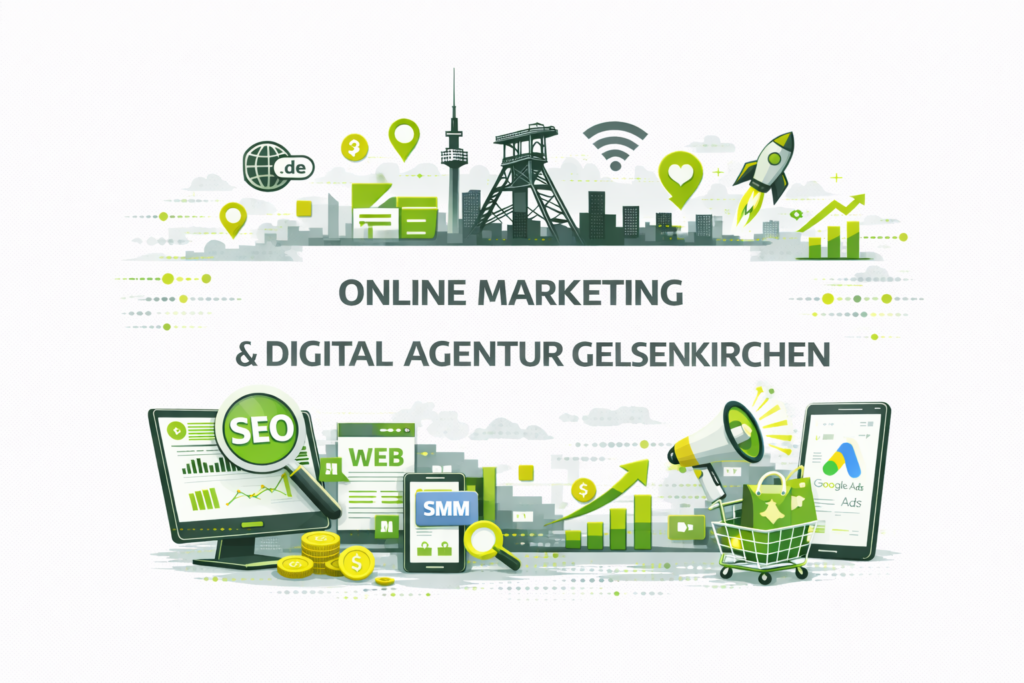 Online Marketing Gelsenkirchen: Digital Marketing Agentur Gelsenkirchen, Webdesign, Webshop, E-Commerce, Social Media Marketing (SMM), SEO und Google Ads.