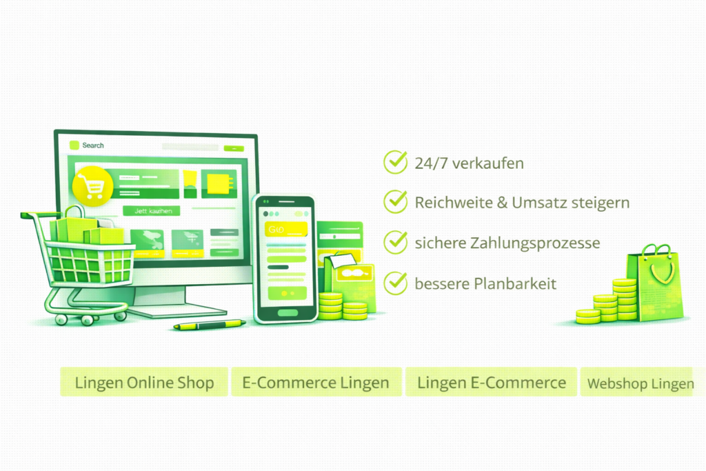 Webshop Lingen: Lingen Online Shop, E-Commerce Lösungen für Unternehmen, professionell und skalierbar, Lingen E-Commerce.