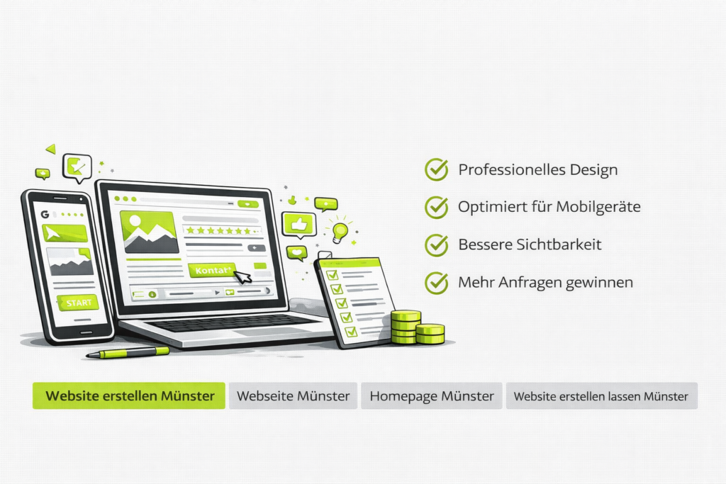 Website erstellen Münster: Webseite Münster, Homepage Münster, Website erstellen lassen Münster, Münster Website.