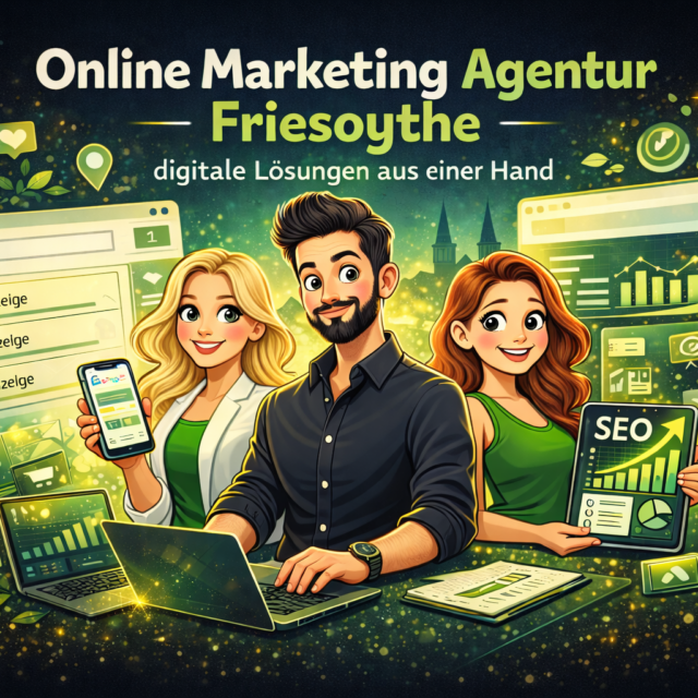 Online Marketing Agentur Friesoythe für Website, Webdesign Friesoythe, SEO Friesoythe, Google Ads Friesoythe, Social Media Friesoythe SMM und E-Commerce Friesoythe.