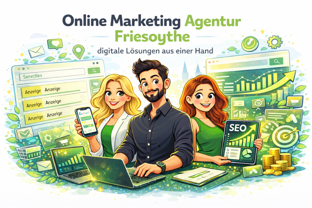 Online Marketing Agentur Friesoythe für Website, Webdesign Friesoythe, SEO Friesoythe, Google Ads Friesoythe, Social Media Friesoythe SMM und E-Commerce Friesoythe.