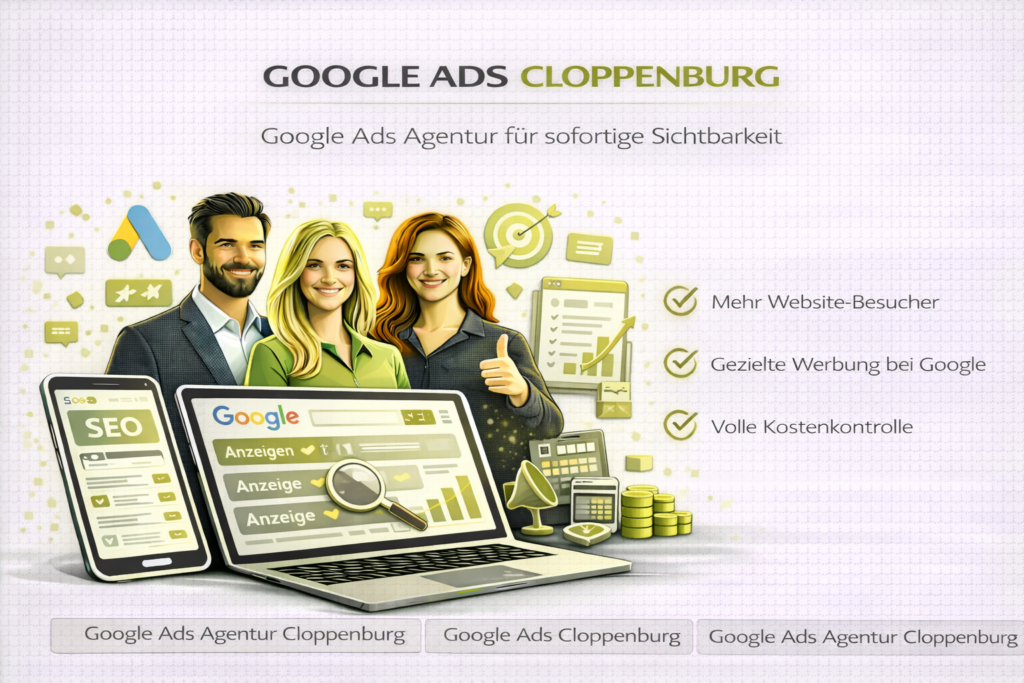 Google Ads Cloppenburg: Google Ads Agentur Cloppenburg für gezielte Online-Werbung und schnelle Ergebnisse.