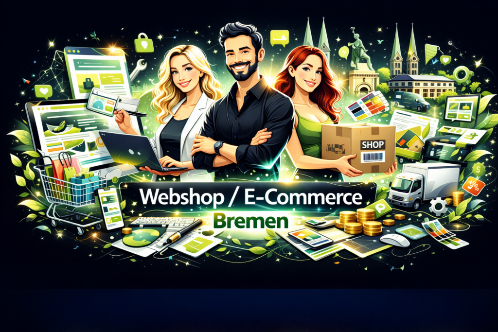 Webshop Bremen: E-Commerce Bremen, Online Shop Bremen, Shop erstellen Bremen, E-Commerce Agentur Bremen.