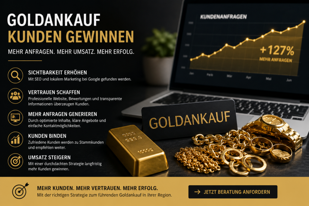Goldankauf Kunden gewinnen, Neukunden Goldankauf, Marketing Goldankauf, Werbung Goldankauf, Online Marketing Goldankauf, Kunden gewinnen