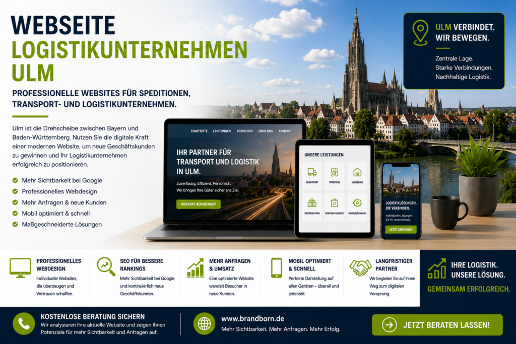 Webseite Logistikunternehmen Ulm Webdesign, Webdesign Logistikunternehmen Ulm, Website für Spedition Ulm, SEO Logistikunternehmen Ulm