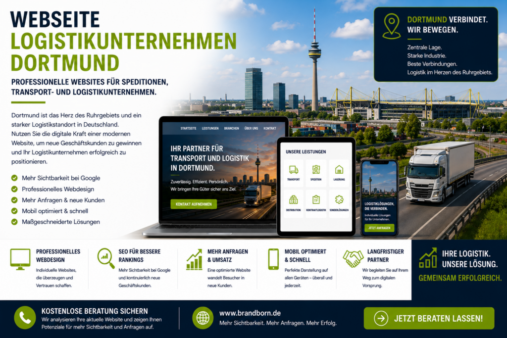 Webseite Logistikunternehmen Dortmund Webdesign, Webdesign Logistikunternehmen Dortmund, Website für Spedition Dortmund, SEO Logistikunternehmen Dortmund - Brand Born Website SEO SMM Digital Marketing Webseite Logistikunternehmen Dortmund Webdesign, Webdesign Logistikunternehmen Dortmund, Website für Spedition Dortmund, SEO Logistikunternehmen Dortmund