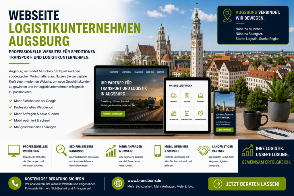 Webseite Logistikunternehmen Augsburg Webdesign, Webdesign Logistikunternehmen Augsburg, Website für Spedition Augsburg, SEO Logistikunternehmen Augsburg