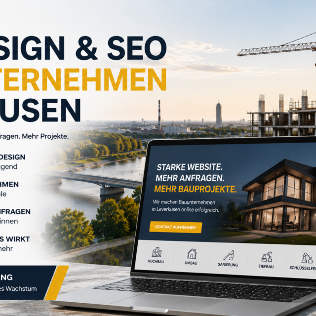 Webdesign Bauunternehmen Leverkusen, SEO Bauunternehmen Leverkusen, Website Bauunternehmen Leverkusen, Local SEO Bauunternehmen, Bauunternehmen Kunden gewinnen