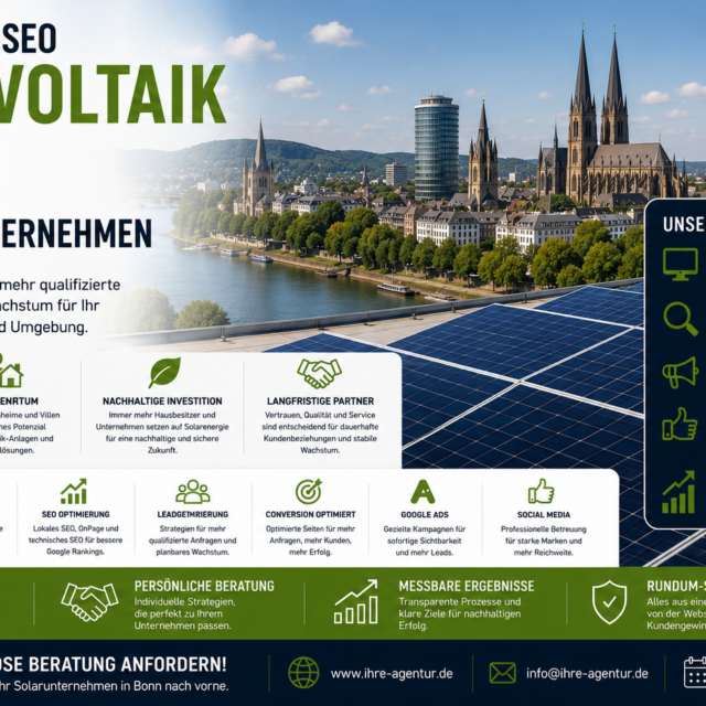 Webdesign Photovoltaik Bonn SEO Solarunternehmen. SEO Photovoltaik Bonn, Webseite Photovoltaik Bonn, Homepage Solarunternehmen Bonn, SMM Photovoltaik Bonn