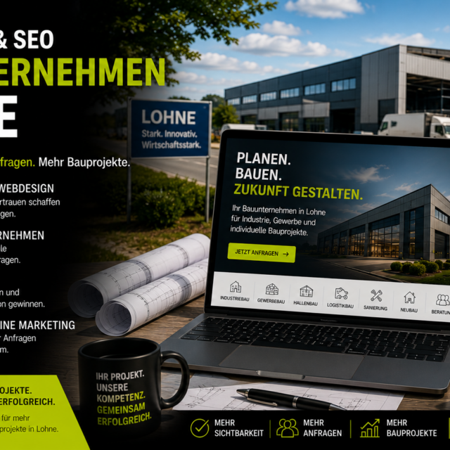 Webdesign Bauunternehmen Lohne, SEO Bauunternehmen Lohne, Website Bauunternehmen Lohne, Local SEO Bauunternehmen, Bauunternehmen Kunden gewinnen