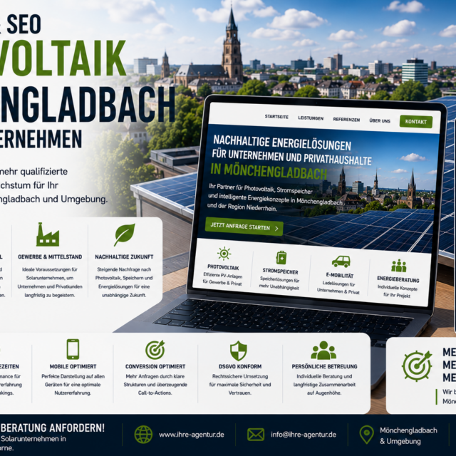 Webdesign Photovoltaik Mönchengladbach SEO Solarunternehmen. SEO Photovoltaik Mönchengladbach, Webseite Photovoltaik Mönchengladbach, SMM Photovoltaik Mönchengladbach