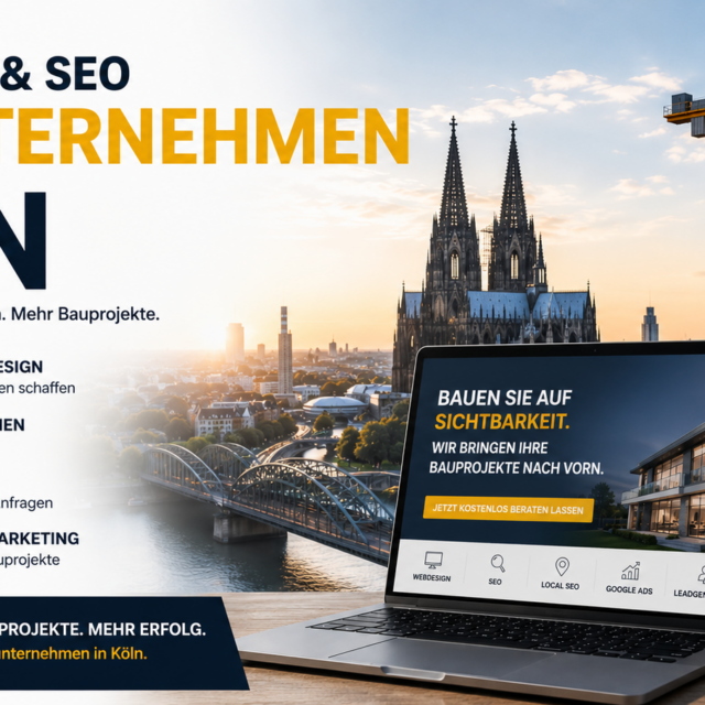 Webdesign Bauunternehmen Köln, SEO Bauunternehmen Köln, Website Bauunternehmen Köln, Local SEO Bauunternehmen, Bauunternehmen Kunden gewinnen
