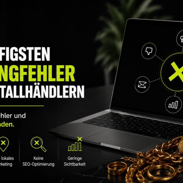 Edelmetallhandel Marketing verbessern: Vermeiden Sie typische Marketingfehler von Edelmetallhändlern und gewinnen Sie mehr Kunden durch SEO und lokale Sichtbarkeit.