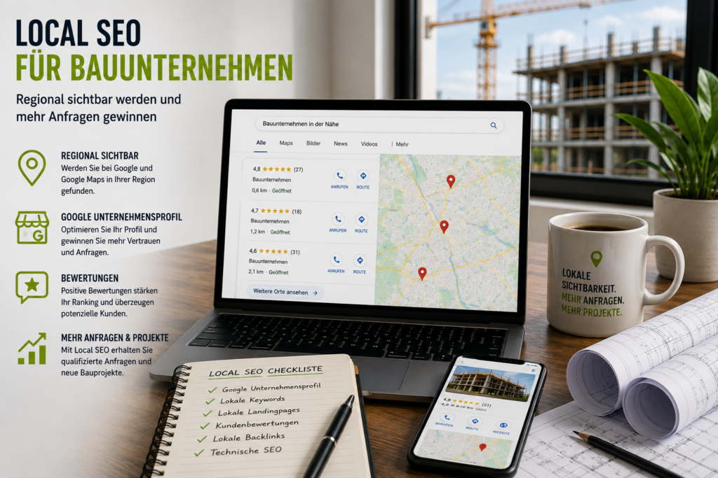 Local SEO für Bauunternehmen, regionale Sichtbarkeit Bauunternehmen, Google Maps Bauunternehmen, Local SEO Bauunternehmen Bauunternehmen - Brand Born Website SEO SMM Digital Marketing Local SEO für Bauunternehmen, regionale Sichtbarkeit Bauunternehmen, Google Maps Bauunternehmen, Local SEO Bauunternehmen Bauunternehmen