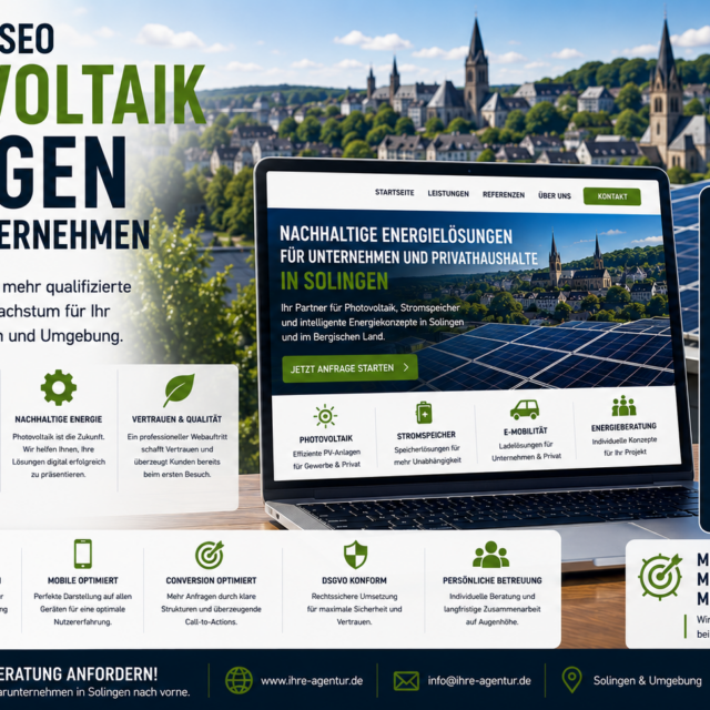 Webdesign Photovoltaik Solingen SEO Solarunternehmen. SEO Photovoltaik Solingen, Webseite Photovoltaik Solingen, Homepage Solarunternehmen Solingen