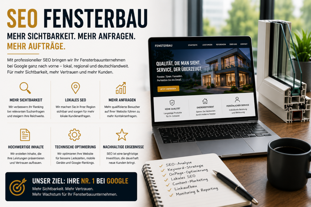 SEO Fensterbau: SEO für Fensterbauer, Suchmaschinenoptimierung Fensterbau, Lokales SEO Fensterbau, Fensterbauer bei Google finden
