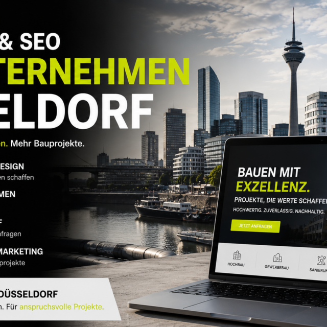 Webdesign Bauunternehmen Düsseldorf, SEO Bauunternehmen Düsseldorf, Website Bauunternehmen Düsseldorf, Local SEO Bauunternehmen, Bauunternehmen Kunden gewinnen