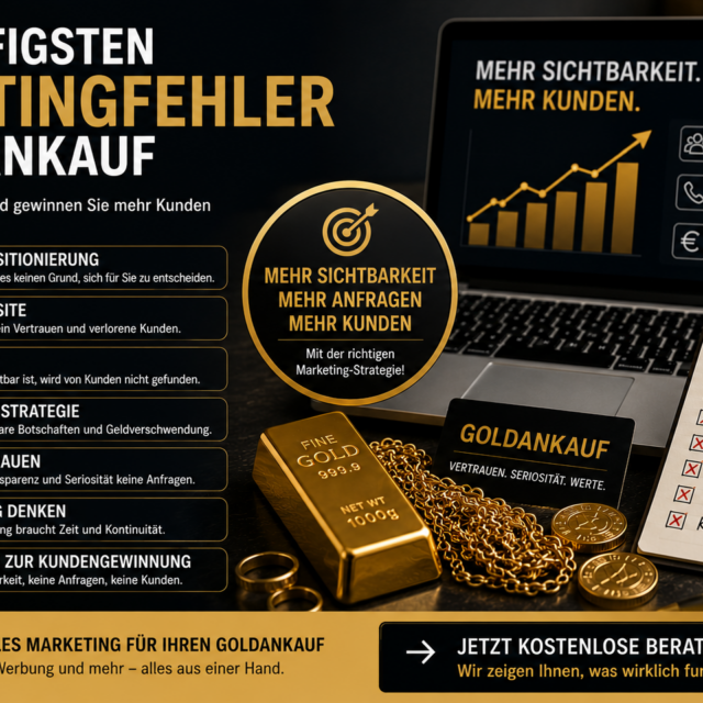 Marketing Goldankauf, Online Marketing Goldankauf, Werbung Goldankauf, Goldankauf Kunden gewinnen, SEO Goldankauf, Website Goldankauf