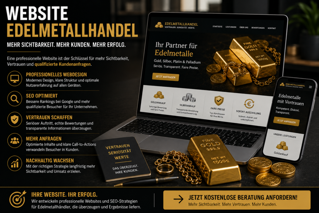 Website Edelmetallhandel, Homepage Edelmetallhandel, Webdesign Edelmetallhandel, Website Edelmetallhandel erstellen, SEO Edelmetallhandel