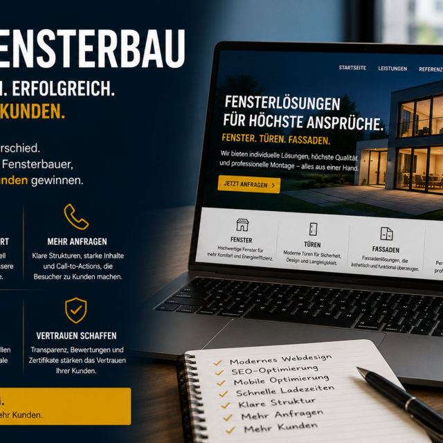 Website Fensterbau, Website für Fensterbauer, professionelle Website Fensterbau, Fensterbau Website erstellen, Fensterbau Online Präsenz, Homepage Fensterbauer