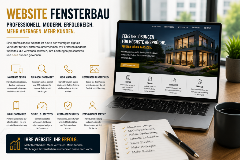Website Fensterbau, Website für Fensterbauer, professionelle Website Fensterbau, Fensterbau Website erstellen, Fensterbau Online Präsenz, Homepage Fensterbauer