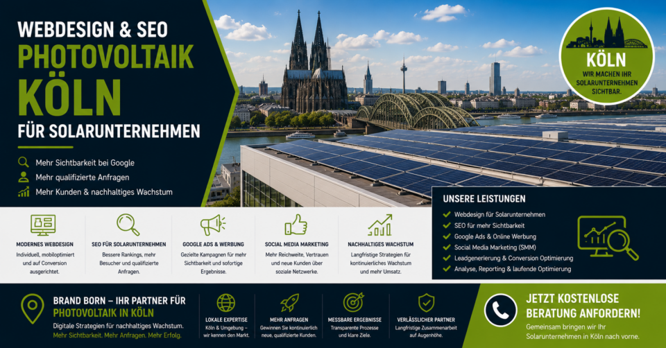 Webdesign Photovoltaik Köln, SEO Solarunternehmen Köln. SEO Photovoltaik Köln, Webseite Photovoltaik Köln, Homepage Solarunternehmen Köln, SMM Photovoltaik Köln - Brand Born Website SEO SMM Digital Marketing Webdesign Photovoltaik Köln, SEO Solarunternehmen Köln. SEO Photovoltaik Köln, Webseite Photovoltaik Köln, Homepage Solarunternehmen Köln, SMM Photovoltaik Köln