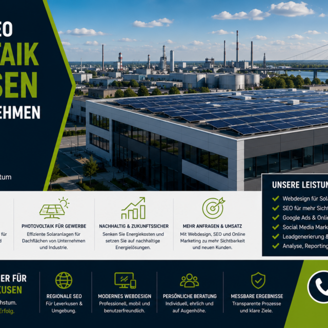 Webdesign Photovoltaik Leverkusen, SEO Solarunternehmen Leverkusen. SEO Photovoltaik Leverkusen, Webseite Photovoltaik Leverkusen, SMM Photovoltaik Leverkusen