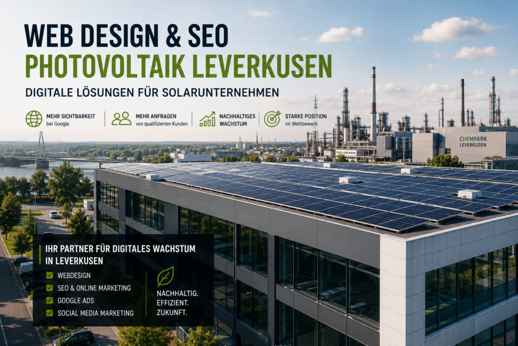 Webdesign Photovoltaik Leverkusen, SEO Solarunternehmen Leverkusen. SEO Photovoltaik Leverkusen, Webseite Photovoltaik Leverkusen, SMM Photovoltaik Leverkusen