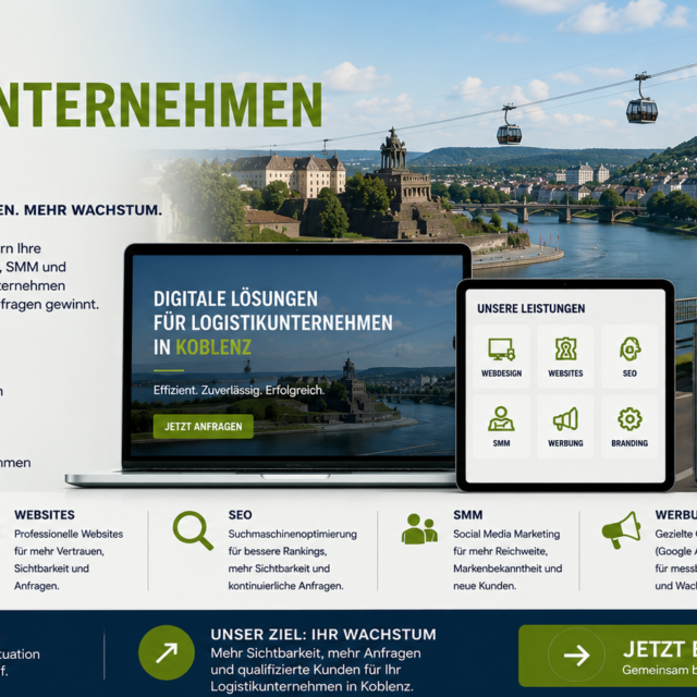Webdesign Logistikunternehmen Koblenz, Webseite Logistikunternehmen Koblenz, SEO Logistikunternehmen Koblenz, SMM Logistikunternehmen Koblenz