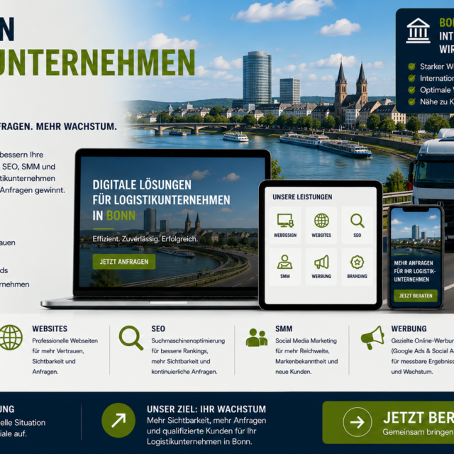 Webdesign Logistikunternehmen Bonn, Webseite Logistikunternehmen Bonn, SEO Logistikunternehmen Bonn, SMM Logistikunternehmen Bonn, Werbung Logistikunternehmen Bonn
