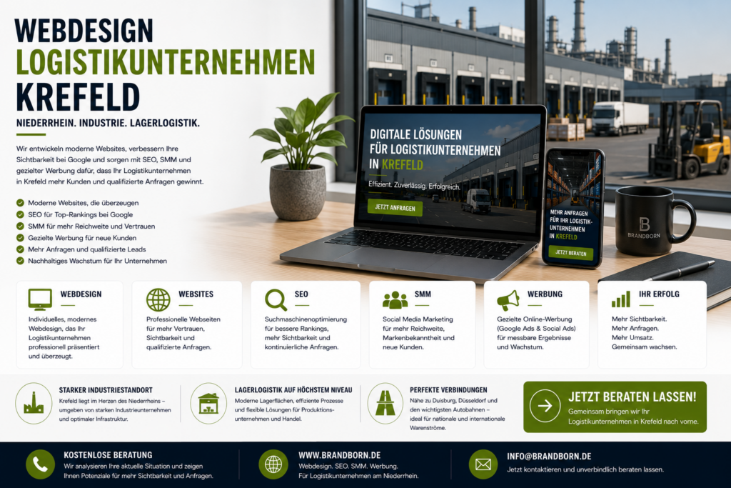 Webdesign Logistikunternehmen Krefeld, Webseite Logistikunternehmen Krefeld, SEO Logistikunternehmen Krefeld, SMM Logistikunternehmen Krefeld - Brand Born Website SEO SMM Digital Marketing Webdesign Logistikunternehmen Krefeld, Webseite Logistikunternehmen Krefeld, SEO Logistikunternehmen Krefeld, SMM Logistikunternehmen Krefeld