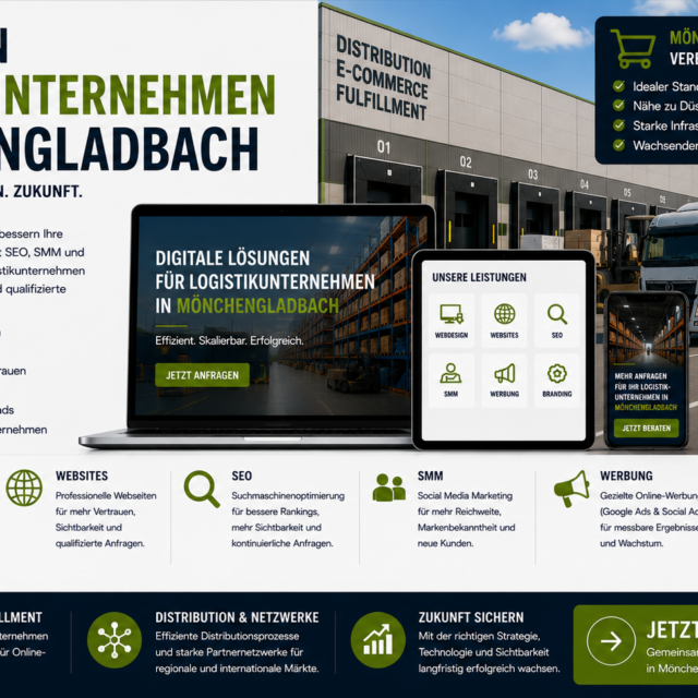 Webdesign Logistikunternehmen Mönchengladbach, Webseite Logistikunternehmen Mönchengladbach, SEO Logistikunternehmen Mönchengladbach, SMM Logistikunternehmen Mönchengladbach