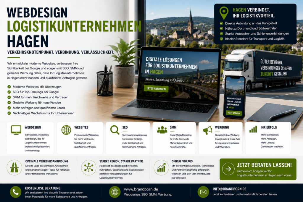 Webdesign Logistikunternehmen Hagen, Webseite Logistikunternehmen Hagen, SEO Logistikunternehmen Hagen, SMM Logistikunternehmen Hagen, Werbung Logistikunternehmen Hagen