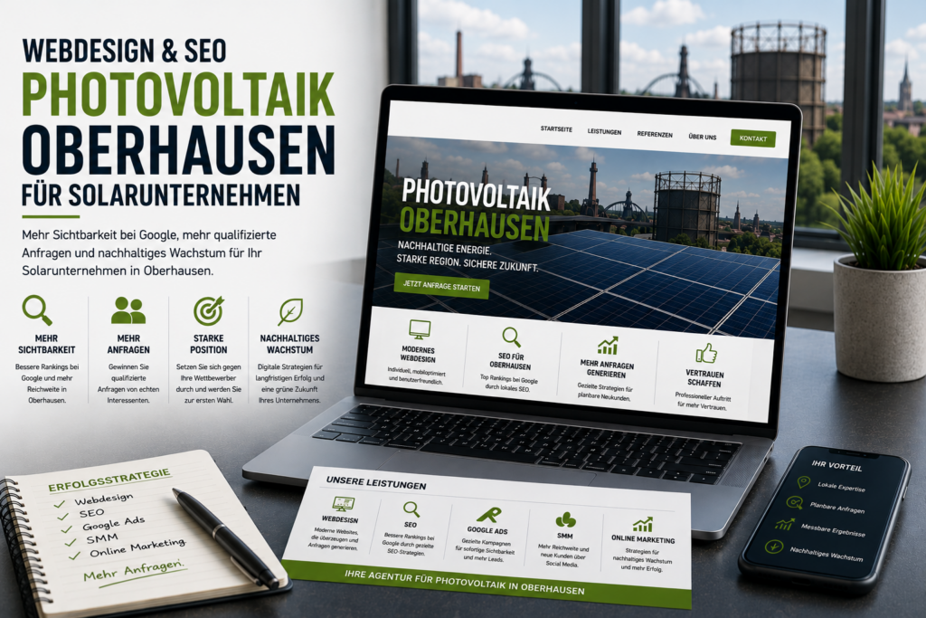 Webdesign Photovoltaik Oberhausen, Oberhausen SEO Solarunternehmen, SEO Photovoltaik Oberhausen, Webseite Photovoltaik Oberhausen, SMM Photovoltaik Oberhausen