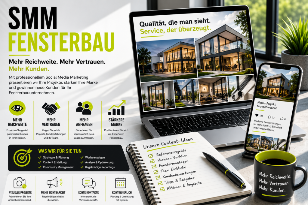 SMM Fensterbau, Social Media Fensterbau, Social Media Marketing Fensterbau, Instagram Fensterbau, Facebook Marketing Fensterbau.