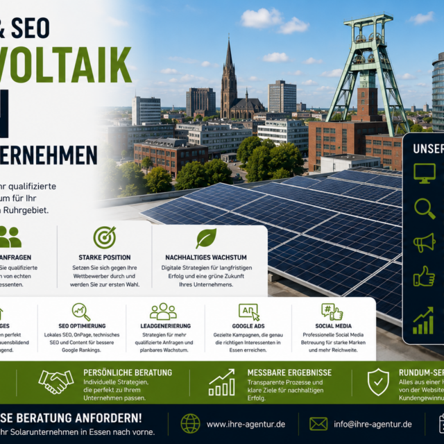 Webdesign Photovoltaik Essen SEO Solarunternehmen, SEO Photovoltaik Essen, Webseite Photovoltaik Essen, Homepage Solarunternehmen Essen, SMM Photovoltaik Essen