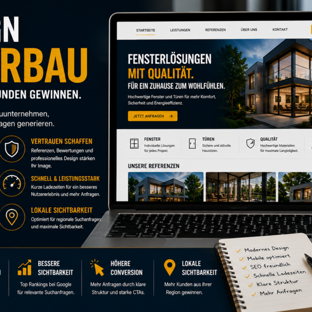 Webdesign Fensterbau, Webdesign für Fensterbauer, moderne Fensterbau Website, responsive Webdesign Fensterbau, Webagentur Fensterbau.
