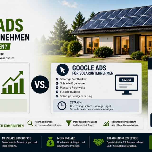 SEO oder Google Ads Solarunternehmen