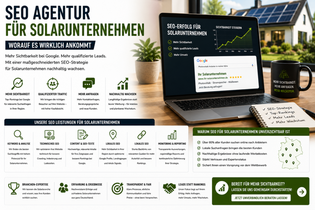 SEO Agentur Solarunternehmen