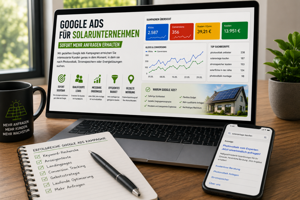 Google Ads für Solarunternehmen & Google Ads Solarunternehmen. Google Werbung Solarunternehmen, PPC Solarunternehmen, SEA Solarunternehmen, Photovoltaik Werbung - Brand Born Website SEO SMM Digital Marketing Google Ads für Solarunternehmen & Google Ads Solarunternehmen. Google Werbung Solarunternehmen, PPC Solarunternehmen, SEA Solarunternehmen, Photovoltaik Werbung