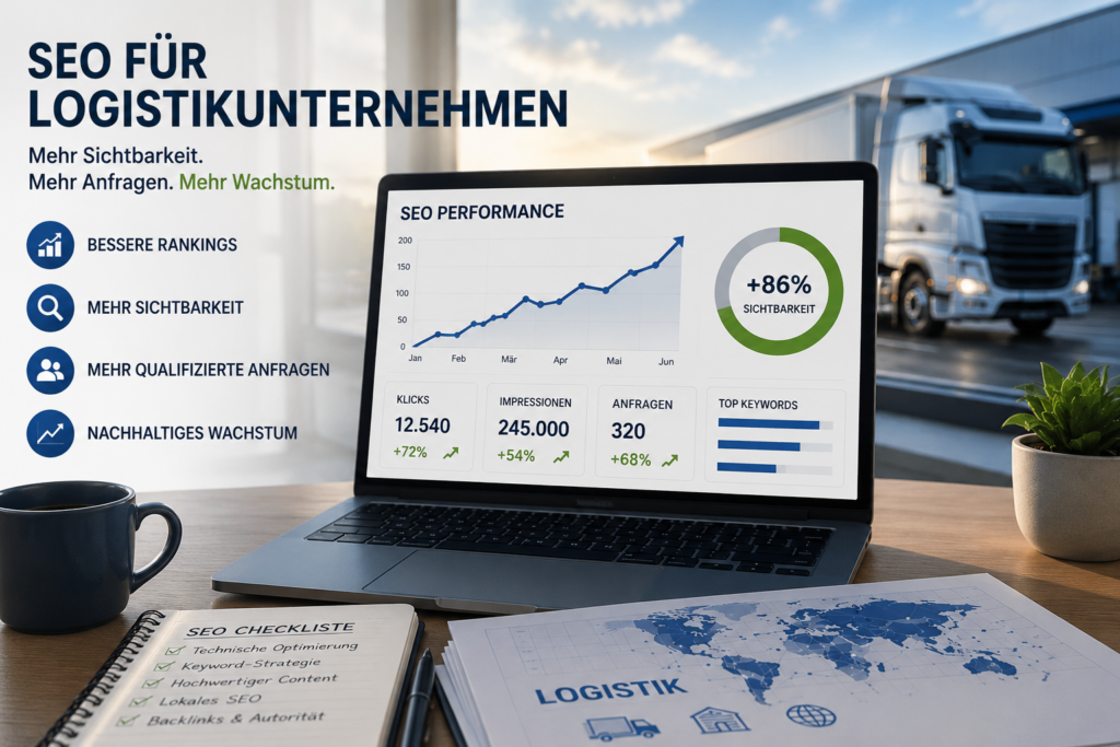SEO Logistikunternehmen verbessert die Sichtbarkeit bei Google und hilft dabei, langfristig mehr qualifizierte Kundenanfragen zu gewinnen.