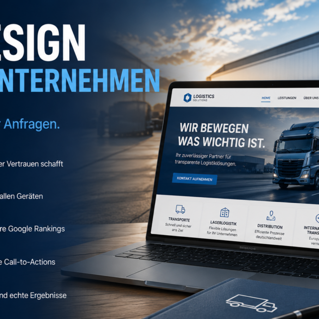 Webdesign Logistikunternehmen und Webseite für Spedition, Website für Logistikunternehmen, Moderne Logistik Website, SEO Logistikunternehmen, SMM Spedition