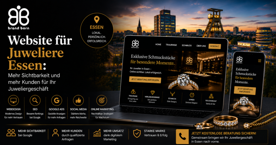 Website für Juweliere Essen, Webdesign für Juweliere Essen, SEO für Juweliere Essen, Google Ads für Juweliere Essen, Social Media für Juweliere Essen - Brand Born Website SEO SMM Digital Marketing Website für Juweliere Essen, Webdesign für Juweliere Essen, SEO für Juweliere Essen, Google Ads für Juweliere Essen, Social Media für Juweliere Essen