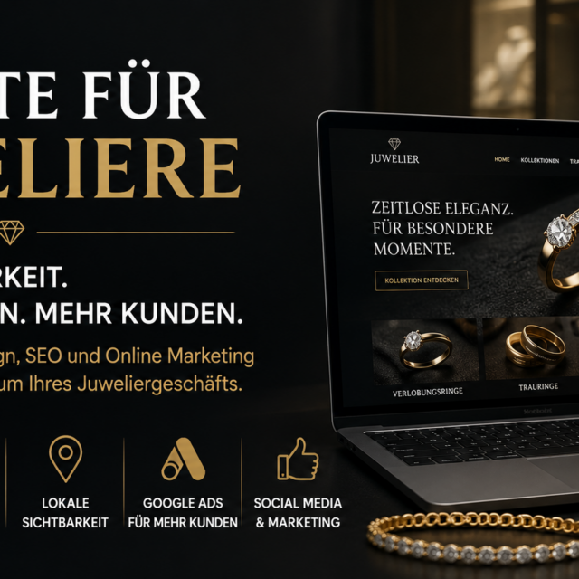 Website für Juweliere, SEO für Juweliere, Google Ads für Juweliere und professionelles Webdesign für Juweliere, SMM für Juweliere, Werbung SMM für Juweliere