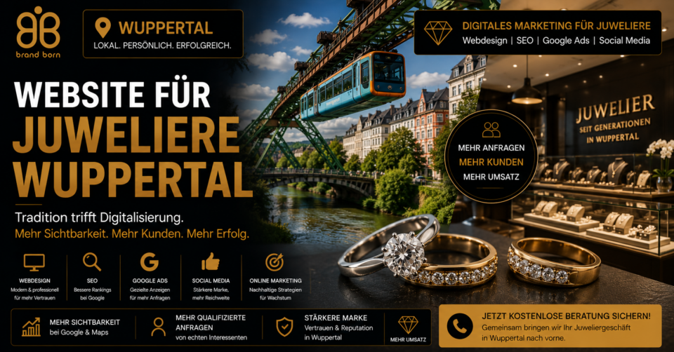 Website für Juweliere Wuppertal, SEO für Juweliere Wuppertal, Webdesign für Juweliere Wuppertal, Google Ads für Juweliere Wuppertal, SMM für Juweliere Wuppertal - Brand Born Website SEO SMM Digital Marketing Website für Juweliere Wuppertal, SEO für Juweliere Wuppertal, Webdesign für Juweliere Wuppertal, Google Ads für Juweliere Wuppertal, SMM für Juweliere Wuppertal