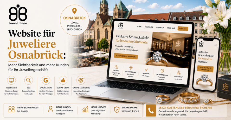 Website für Juweliere Osnabrück, Webdesign für Juweliere Osnabrück, SEO für Juweliere Osnabrück, Google Ads für Juweliere Osnabrück, Social Media für Juweliere Osnabrück und Online Marketing für Juweliere Osnabrück. - Brand Born Website SEO SMM Digital Marketing Website für Juweliere Osnabrück, Webdesign für Juweliere Osnabrück, SEO für Juweliere Osnabrück, Google Ads für Juweliere Osnabrück, Social Media für Juweliere Osnabrück und Online Marketing für Juweliere Osnabrück.