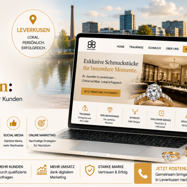 Website für Juweliere Leverkusen, Webdesign für Juweliere Leverkusen, SEO für Juweliere Leverkusen, Google Ads für Juweliere Leverkusen, Social Media für Juweliere Leverkusen und Online Marketing für Juweliere Leverkusen.