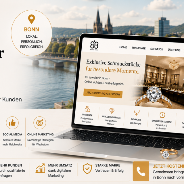 Website für Juweliere Bonn, Webdesign für Juweliere Bonn, SEO für Juweliere Bonn, Google Ads für Juweliere Bonn, Social Media für Juweliere Bonn