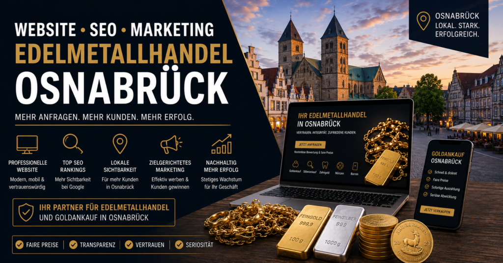 Website Edelmetallhandel Osnabrück, Webdesign Edelmetallhandel Osnabrück, SEO Edelmetallhandel Osnabrück, Marketing Edelmetallhandel Osnabrück.